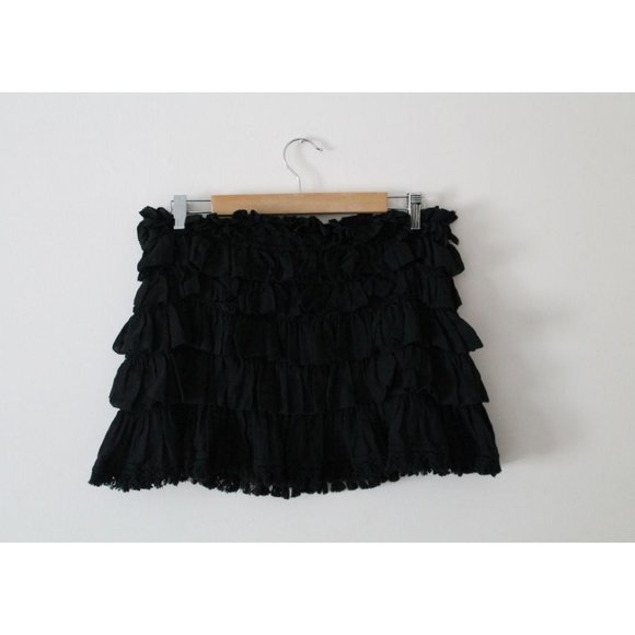 Anine Bing Cotton Layered Skirt Black Size Medium Revolve - Picture 3 of 7